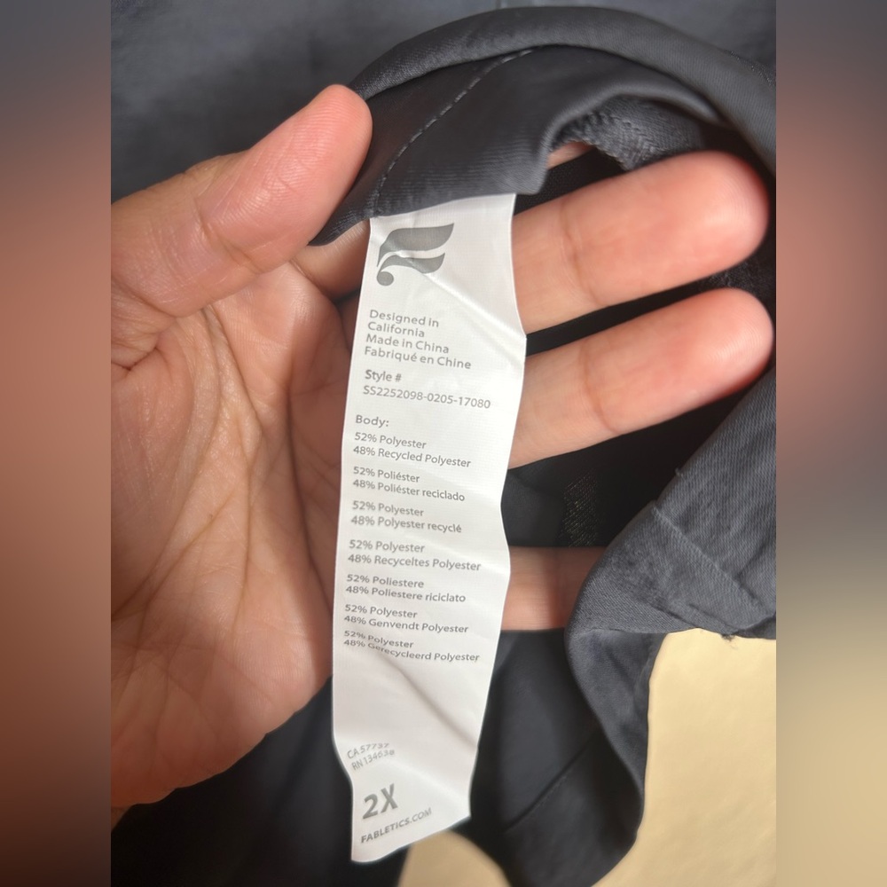 Fabletics Sleep Button Down Pewter Gray Slate Sil… - image 7